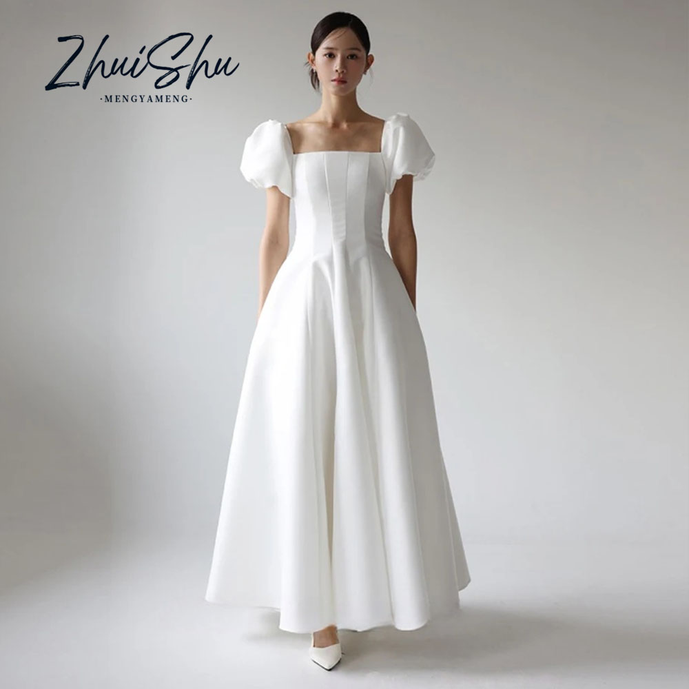 Modern Korean Lifestyle - Neues koreanisches Hochzeitskleid für Fotoshooting, Satin-Hochzeitskleid,